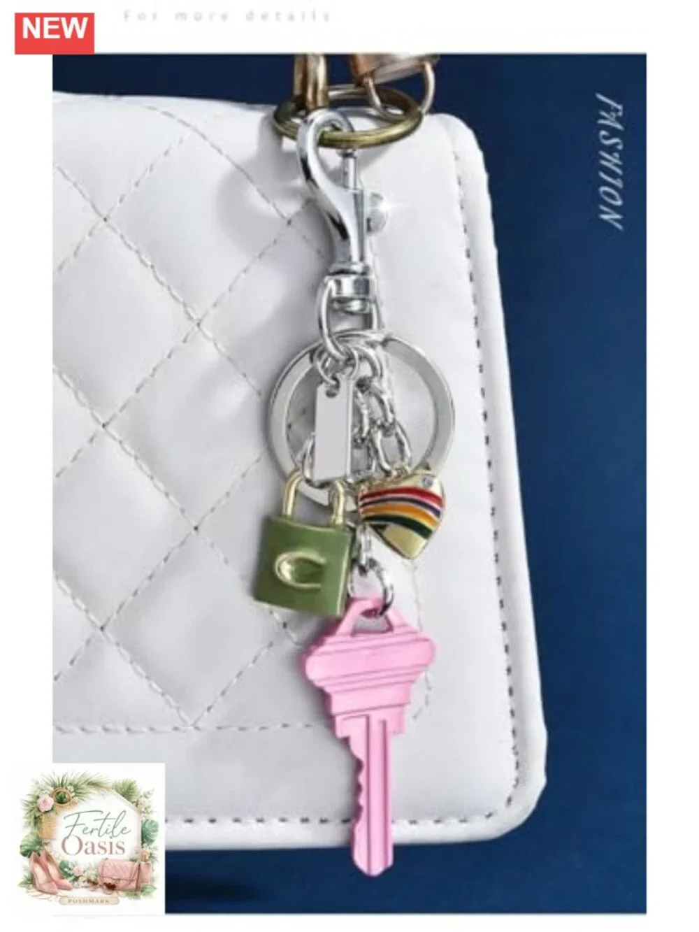 Cute Purse Charm for Handbags, Durable Brass Bag Accessory Keychain